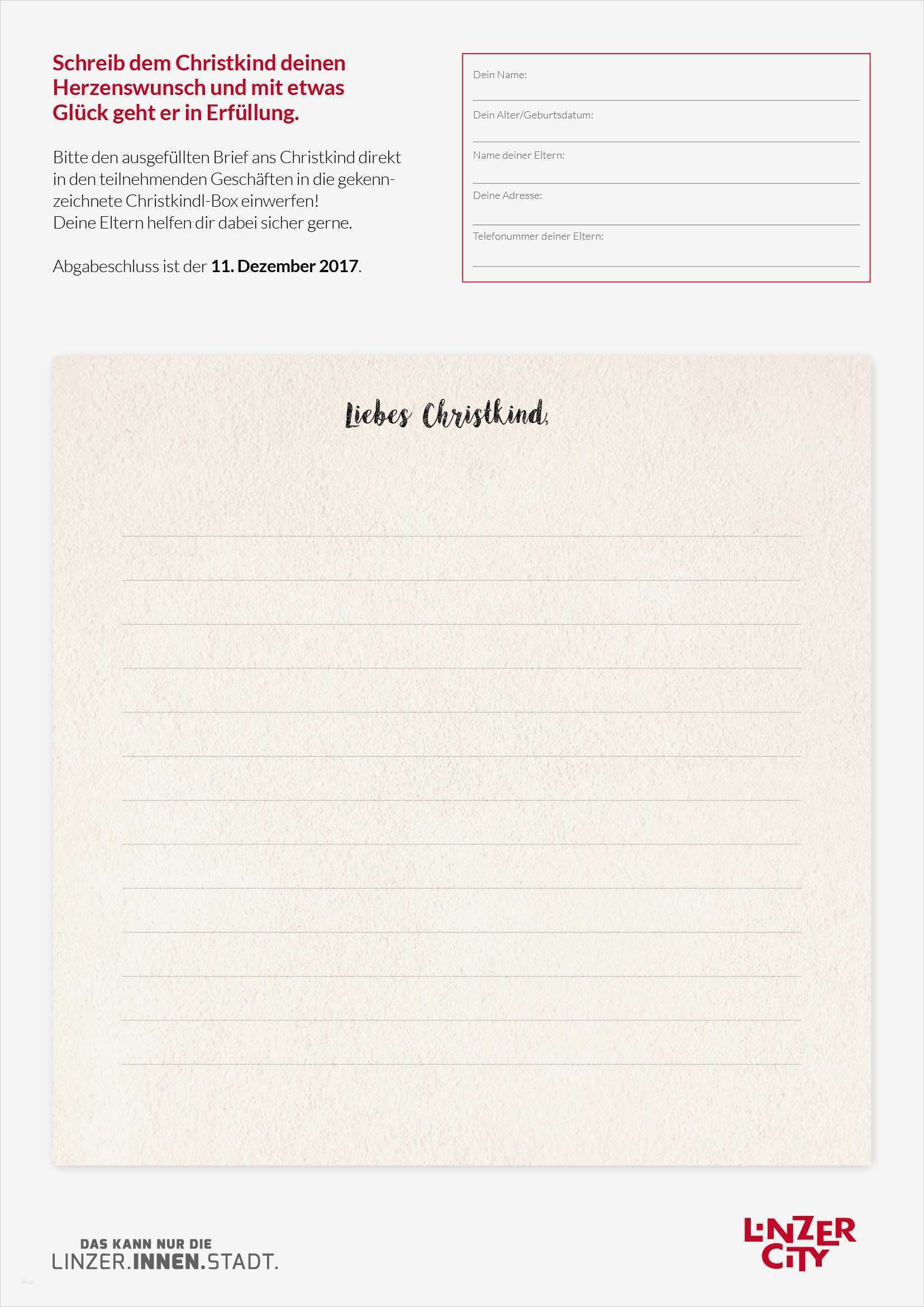 Brief Ans Christkind Vorlage Hübsch Wunsch Ans Christkind Linzer City