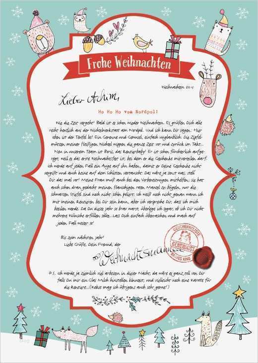 Brief Ans Christkind Vorlage Wunderbar Brief Vom Weihnachtsmann