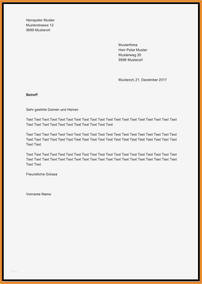 Brief Schreiben Vorlage Inspiration 8 Vorlage Brief Word