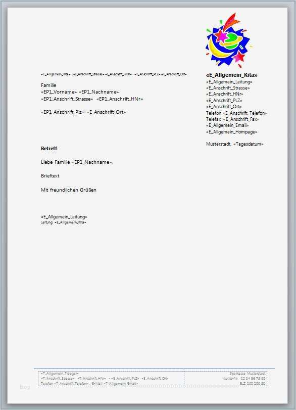 Brief Vorlage Großartig Vorlagen – Kitathek Pro