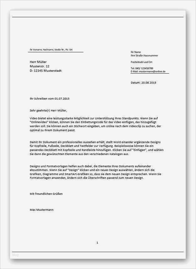 Brief Vorlage Neu Briefvorlage Word Colesecolossus
