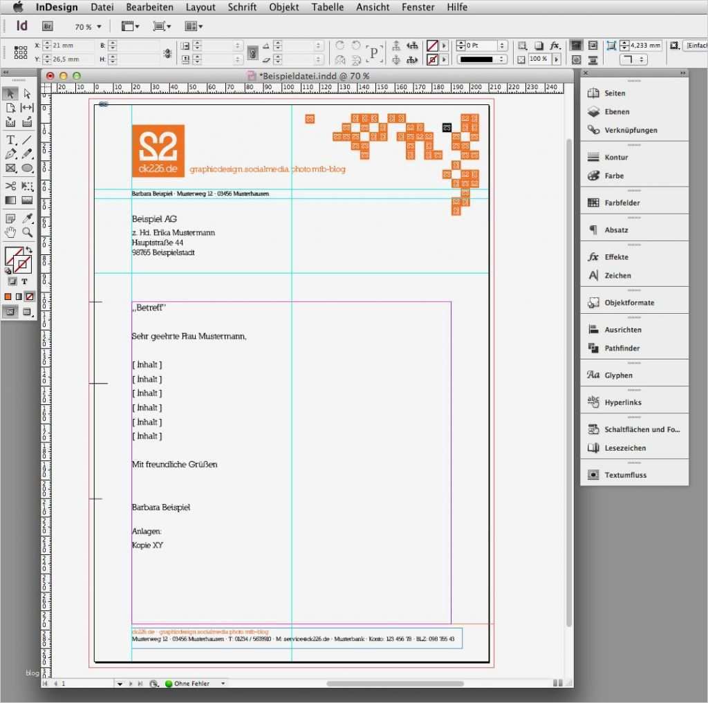 Briefbogen Vorlage Angenehm In 6 Steps Einen Briefbogen Im Indesign Erstellen