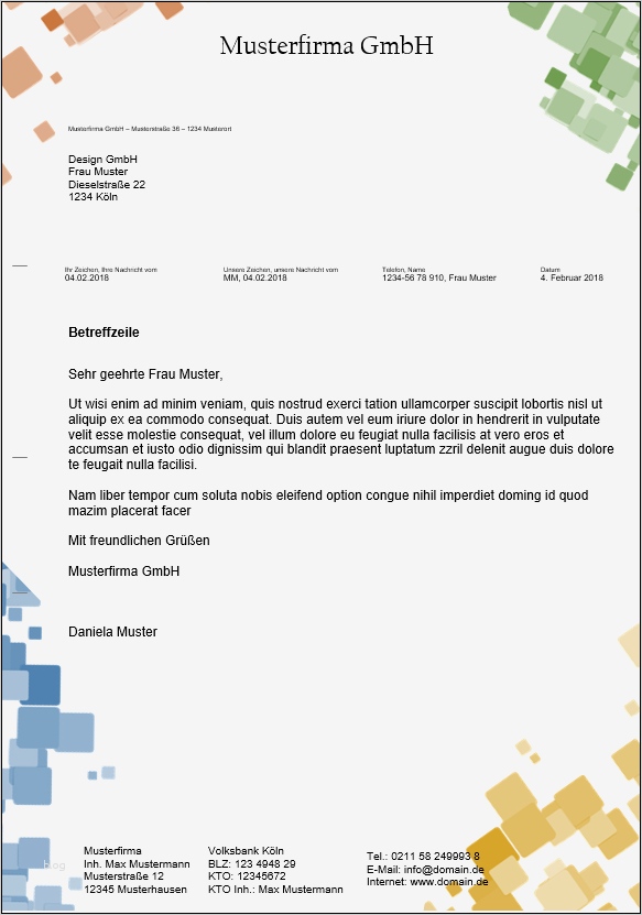 Briefkopf Design Vorlagen Großartig Kostenlose Word Briefkopf Vorlagen Herunterladen