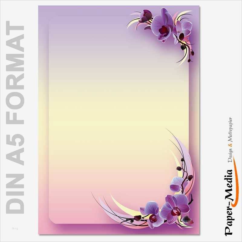 Briefpapier Drucken Vorlage Großartig Motivpapier orchideenblÜten 50 Blatt Din A5 90g M²
