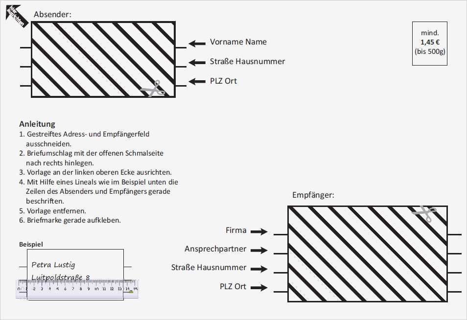 Briefumschlag Adresse Vorlage Bewundernswert Briefumschlag Schreiben Thumb Vorstellung Vorderseite