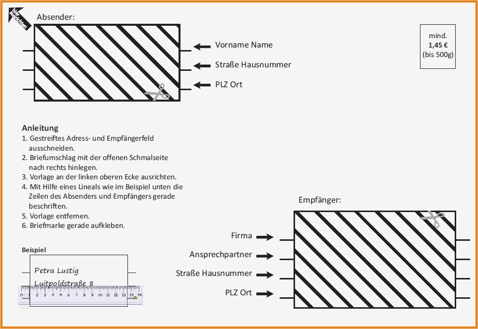 Briefumschlag Bedrucken Vorlage Einzigartig 5 Briefumschlag Vorlage