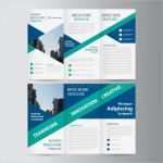 Broschüre Design Vorlage Erstaunlich Green Blue Triangle Trifold Leaflet Brochure Flyer