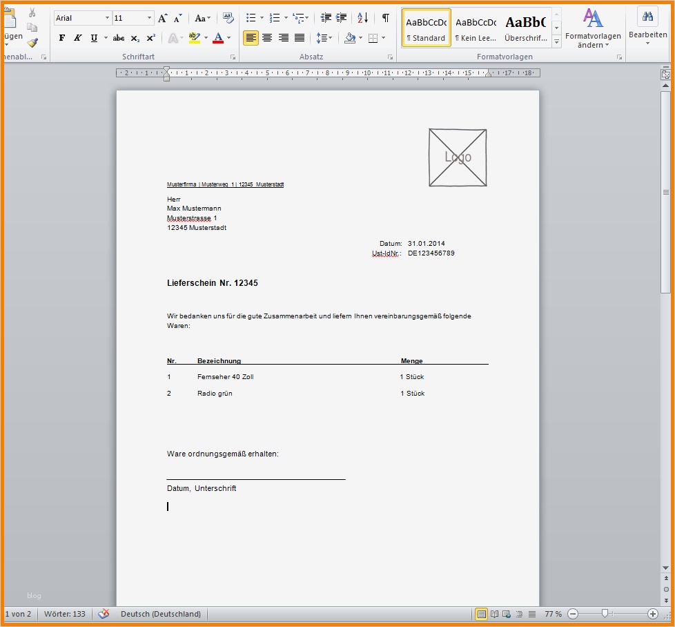 Broschüre Word Vorlage Süß 8 Lieferschein Word Vorlage