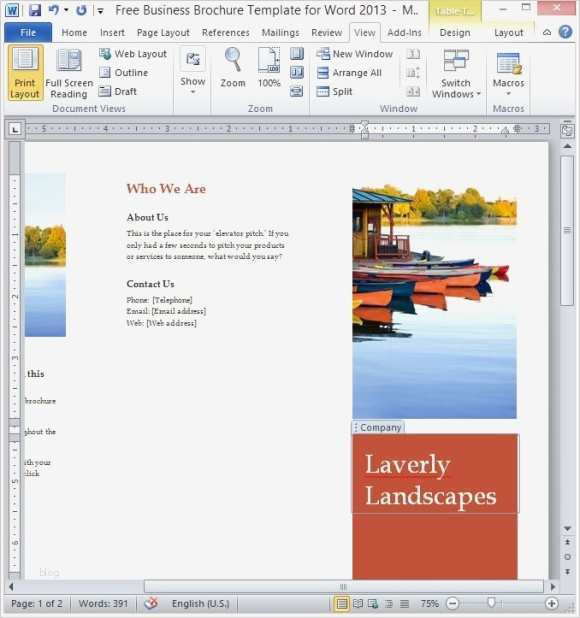 Broschüre Word Vorlage Süß Free Business Broschüre Vorlage Für Word 2013
