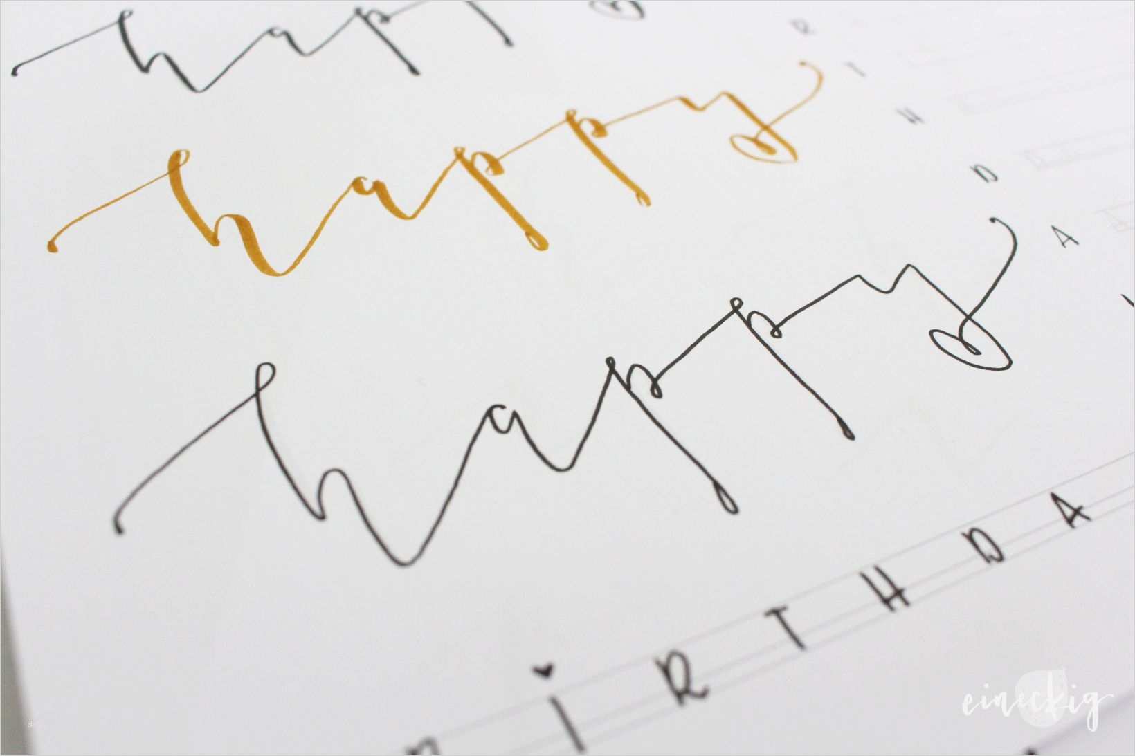 Buchstaben Zeichnen Vorlage Genial Handlettering Anleitung Geburtstagskarte Eineckig
