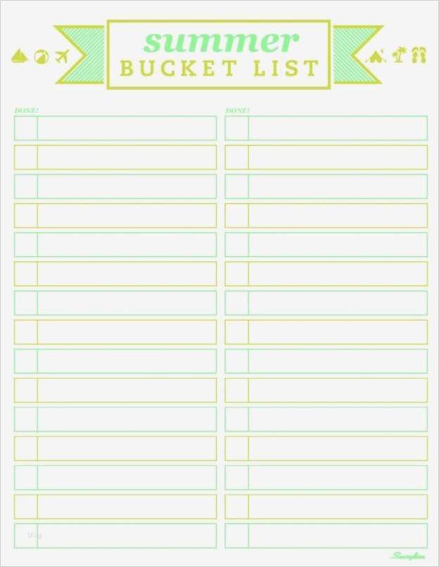 Bucket List Vorlage Großartig List Templates Free Templates Summer Bucket List