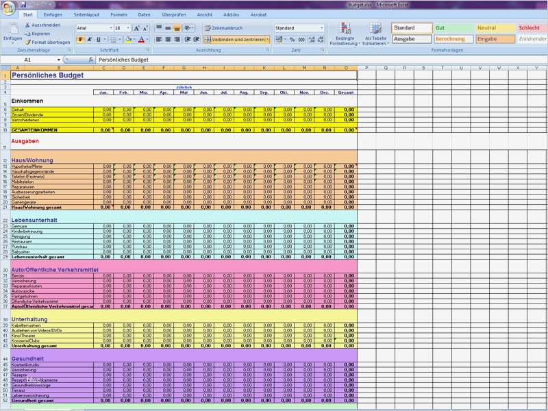 Budget Gastronomie Vorlage Best Of Persönliches Bud 3