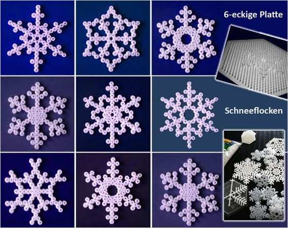 Bügelperlen Weihnachten Vorlagen Kostenlos Inspiration Snowflakes Hama Perler Beads Perler Beads
