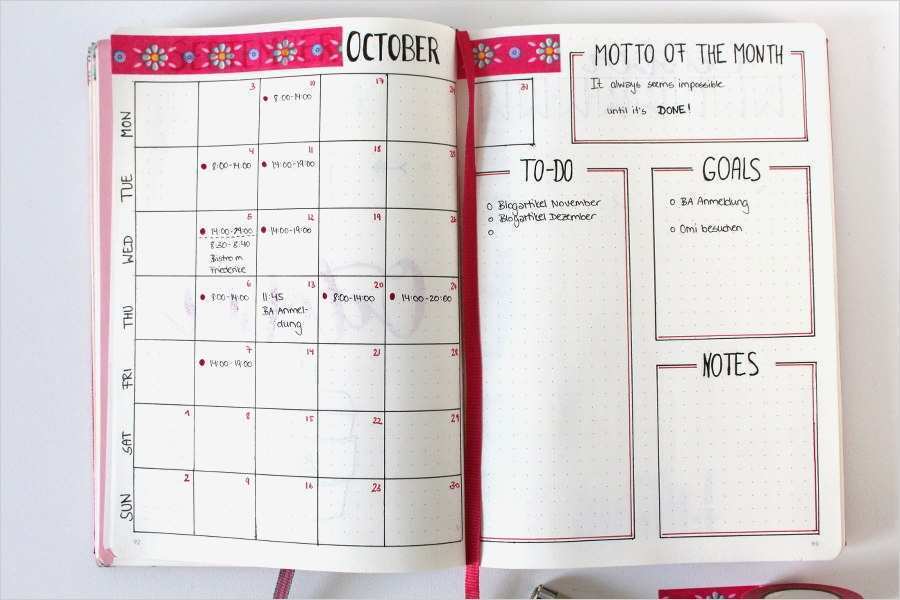 Bullet Journal Vorlage Luxus Bullet Journal My Monthly Setup October 16