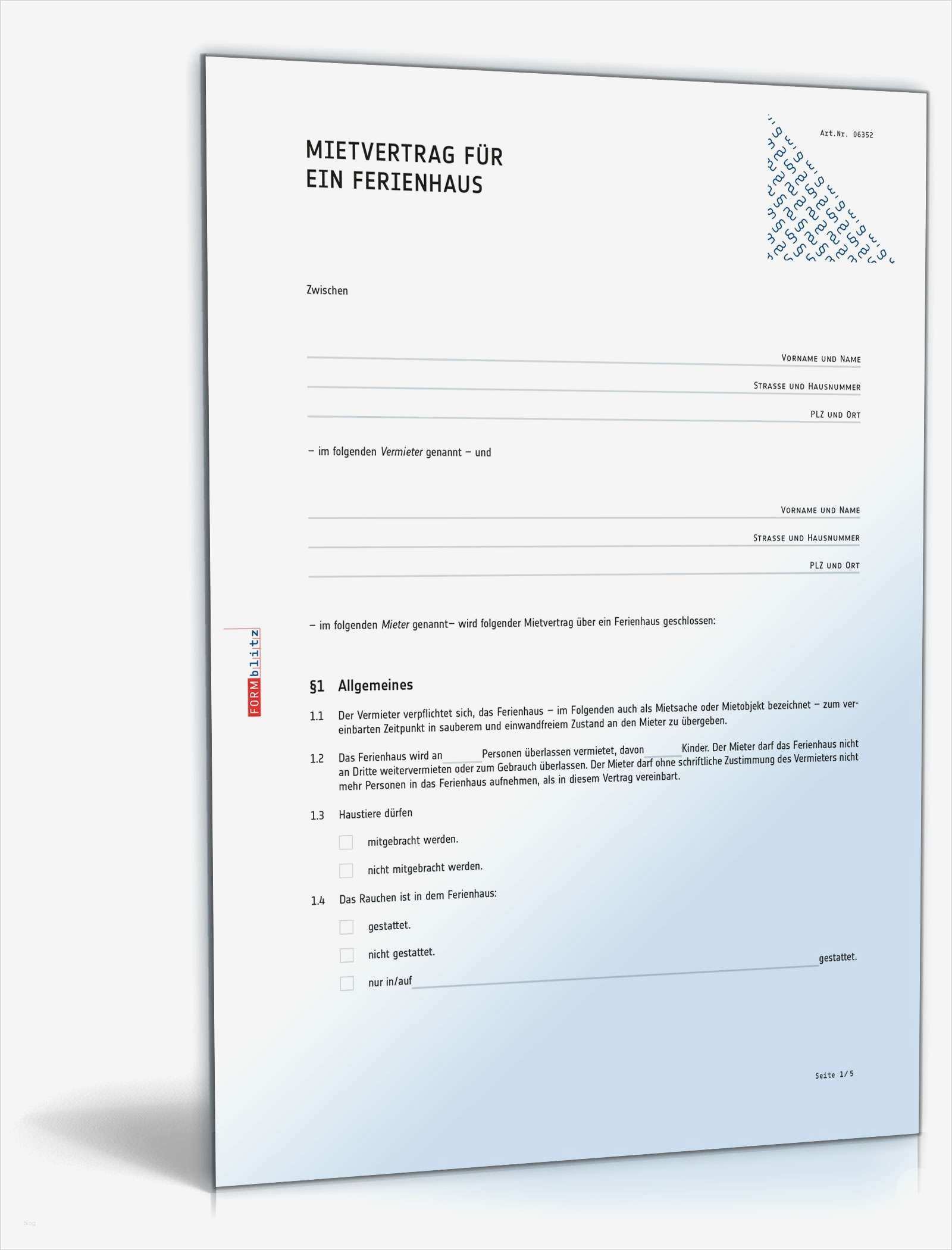 Bürgschaft Für Vermieter Vorlage Schönste Mietvertrag Ferienhaus