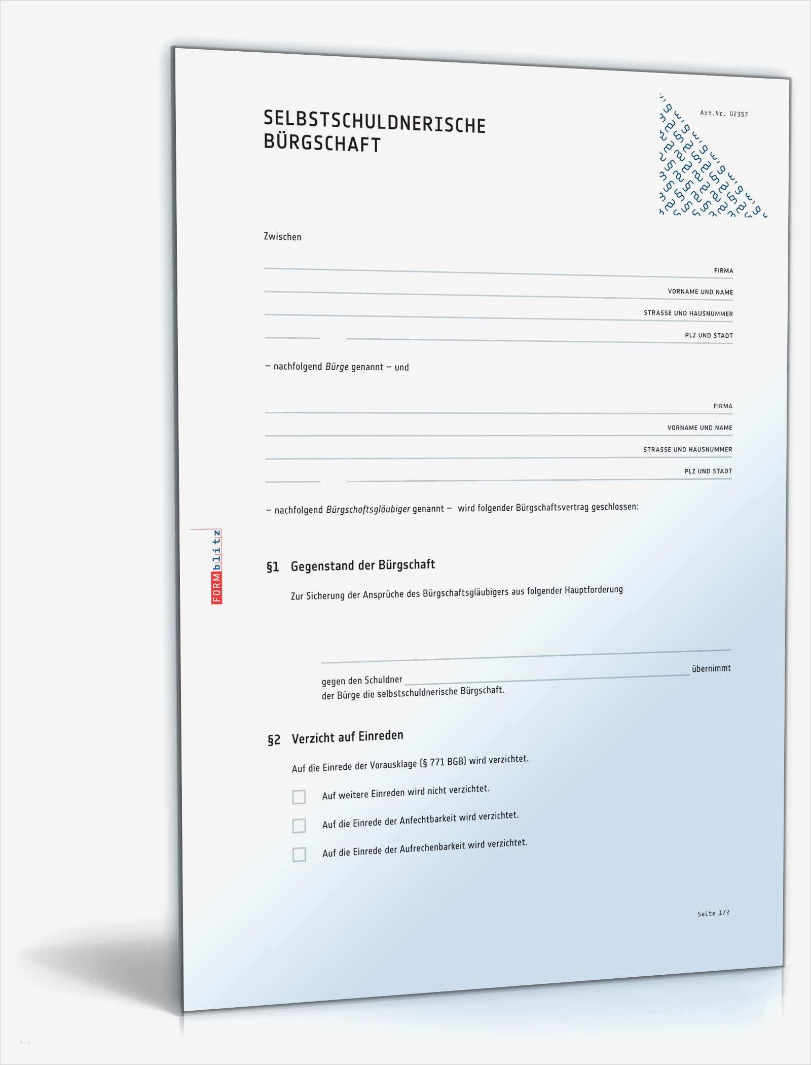 Bürgschaft Kredit Vorlage Genial Selbstschuldnerische Bürgschaft Muster Vorlage Zum Download