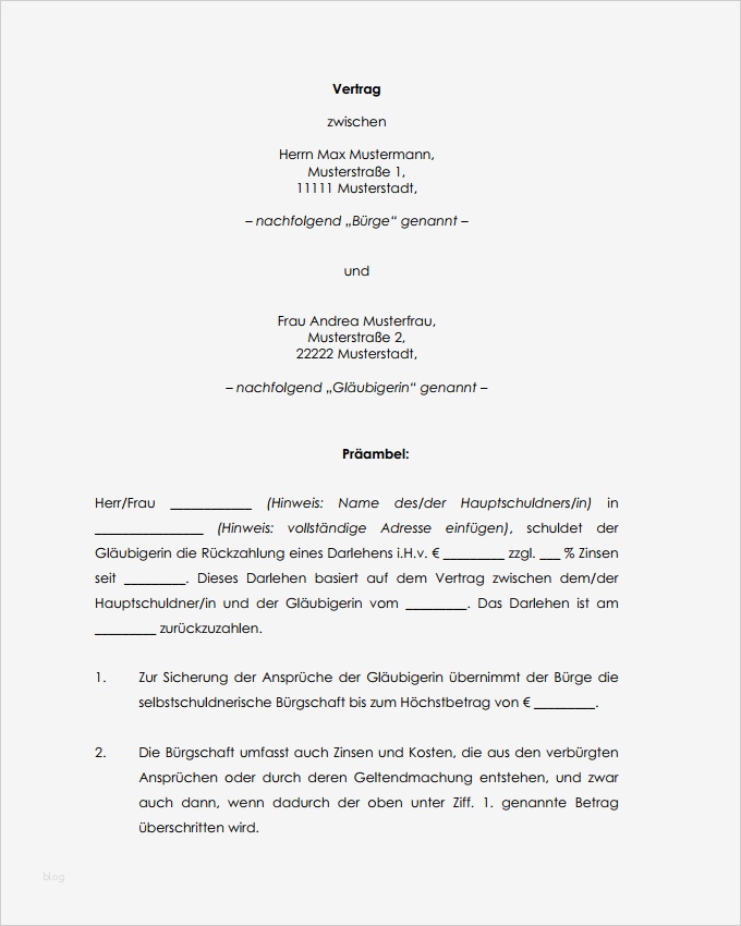 Bürgschaft Miete Vorlage Angenehm tolle Vorlage Für Die Bürgschaftsvereinbarung Ideen