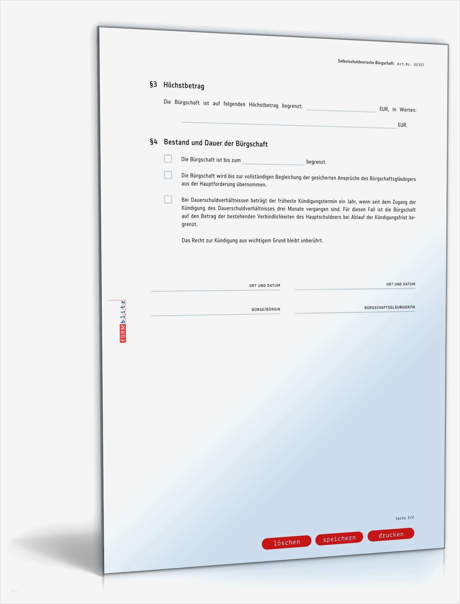 Bürgschaft Vorlage Best Of Selbstschuldnerische Bürgschaft Muster Vorlage Zum Download