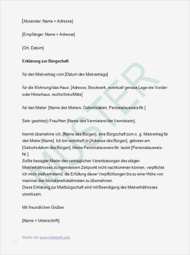 Bürgschaft Vorlage Pdf Einzigartig Untermietvertrag Tipps Zur Vorlage & Anfrage