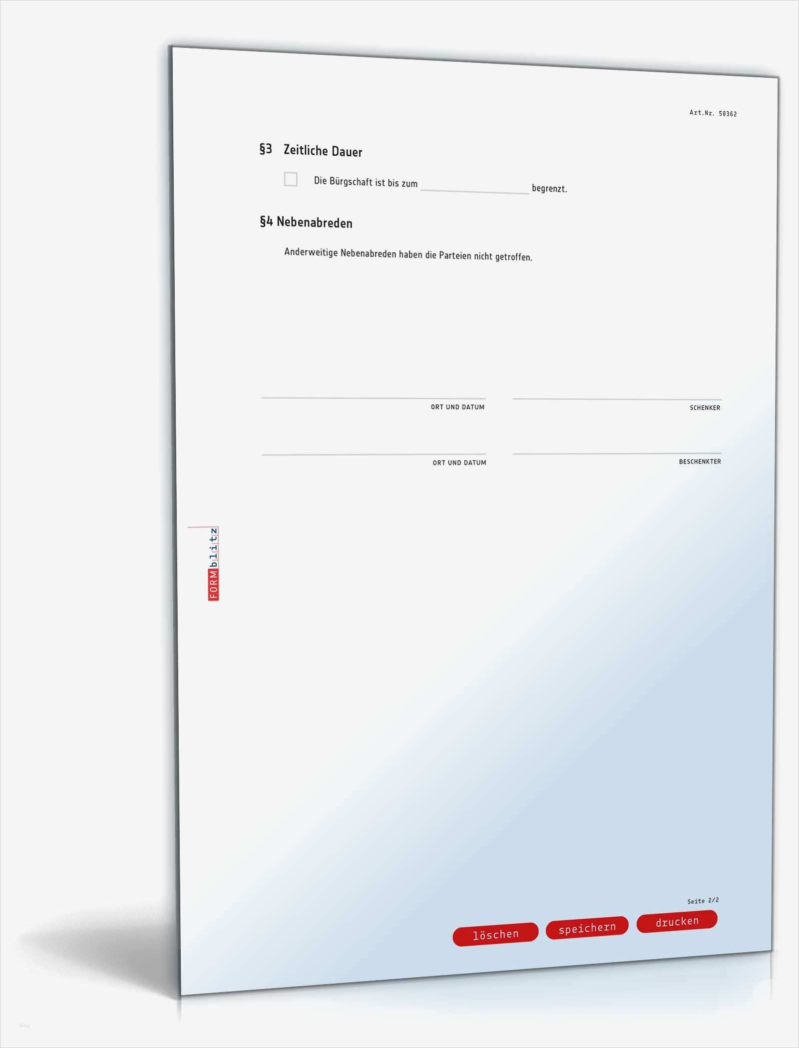 Bürgschaft Vorlage Pdf Fabelhaft Bürgschaftsvertrag Als Bürge & Zahler