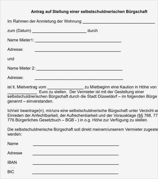 Bürgschaft Wohnung Vorlage Beste Antrag Auf Wohnung – Sportsupportub