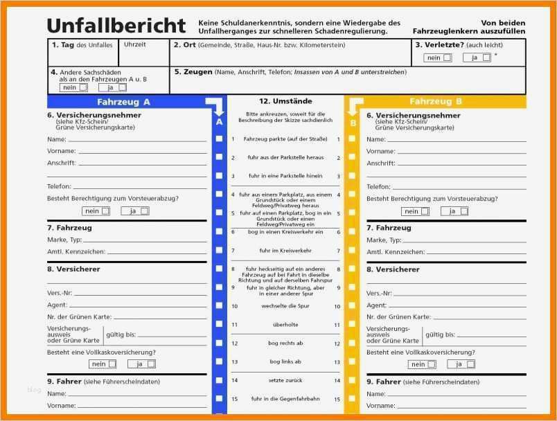 6 unfallbericht vorlage