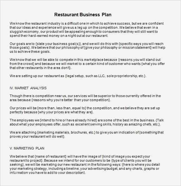 Businessplan Restaurant Vorlage Wunderbar 5 Free Restaurant Business Plan Templates Excel Pdf formats