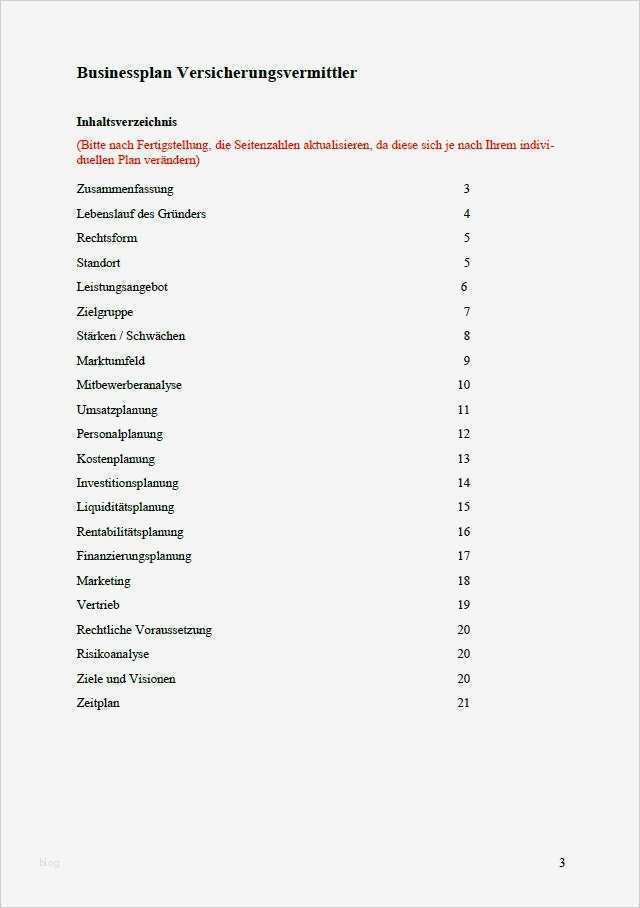 Businessplan Vorlage Download Neu Businessplan Versicherungsvermittlermuster Vorlage Zum