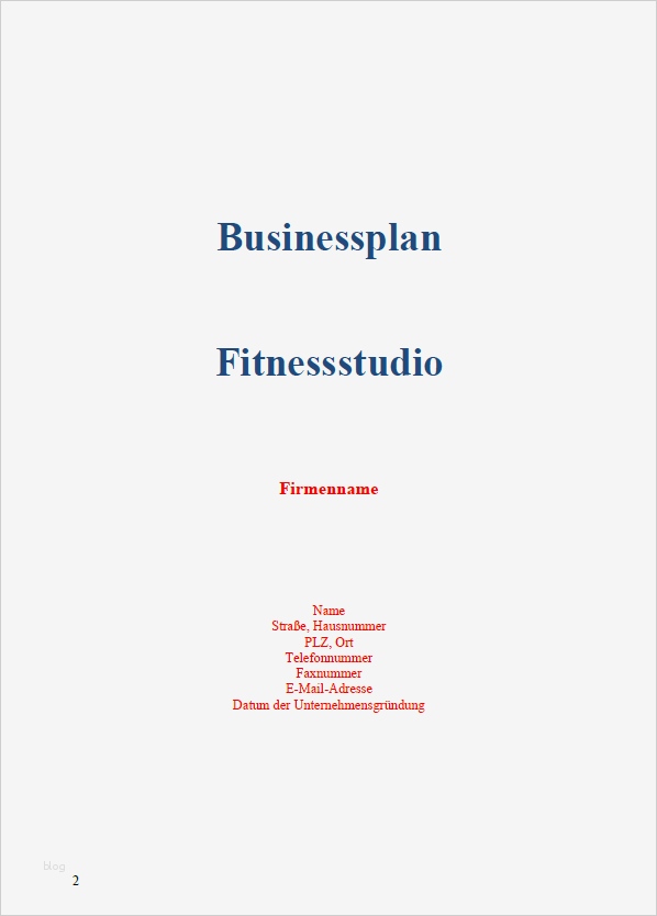 Businessplan Vorlage Fitnessstudio Erstaunlich Businessplan Fitnessstudio