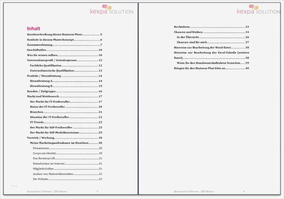 Businessplan Vorlage Pdf Gut Business Plan Für It Berater Edv Berater