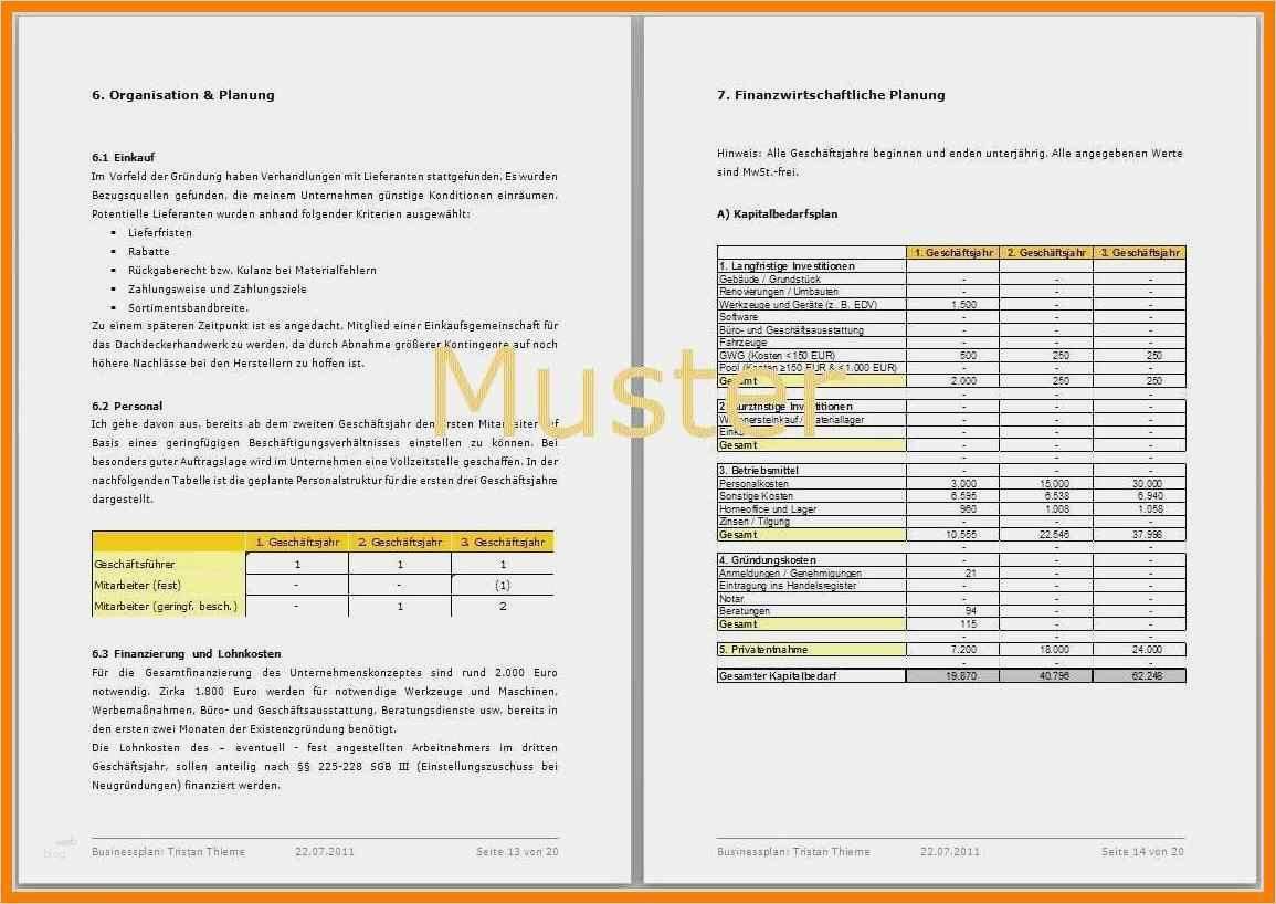 Businessplan Vorlage Pdf Wunderbar 14 Fertiger Businessplan