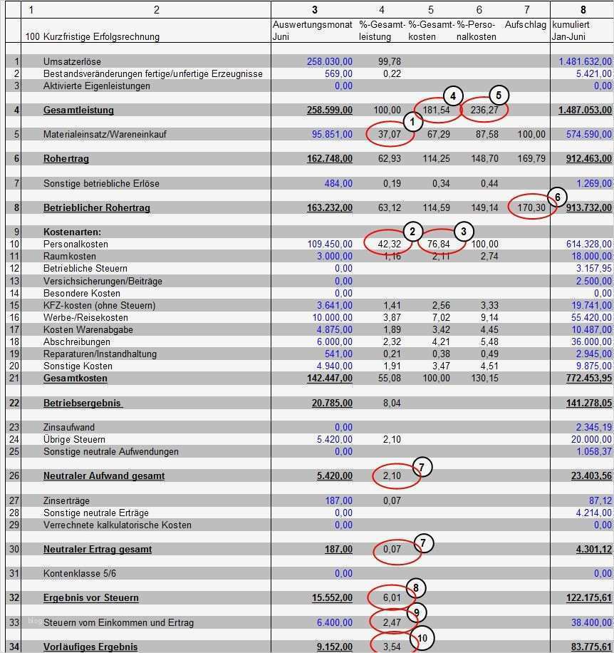 Bwa Vorlage Gut Bwa Auswertung Betriebswirtschaftliche Auswertung Bwa