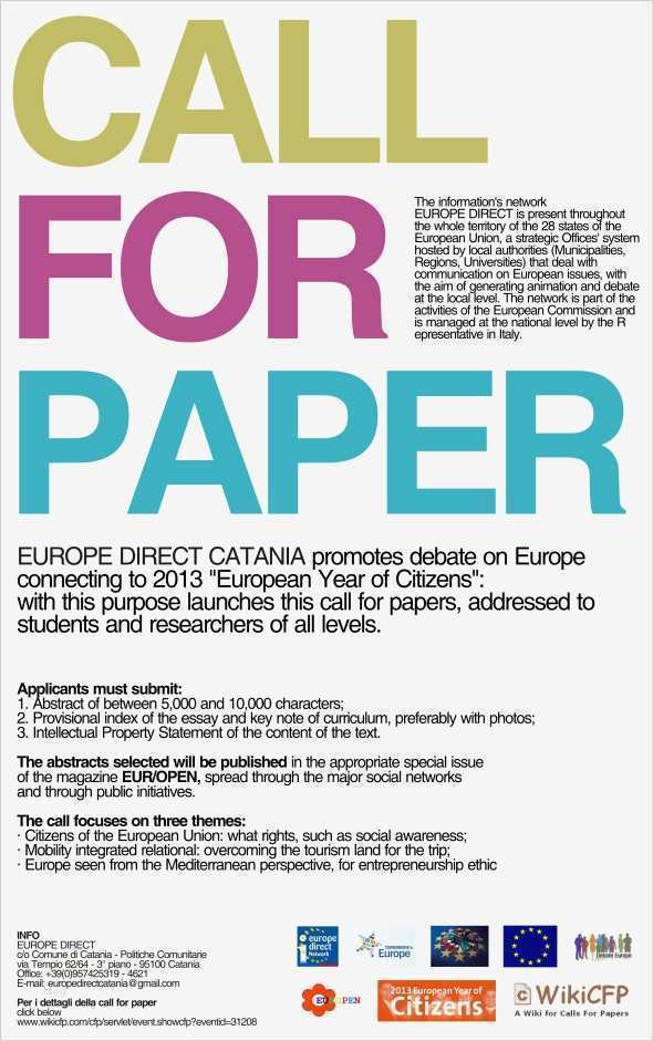 Call for Paper Vorlage Bewundernswert 2013 – European Years Of Citizens – Call for Papers