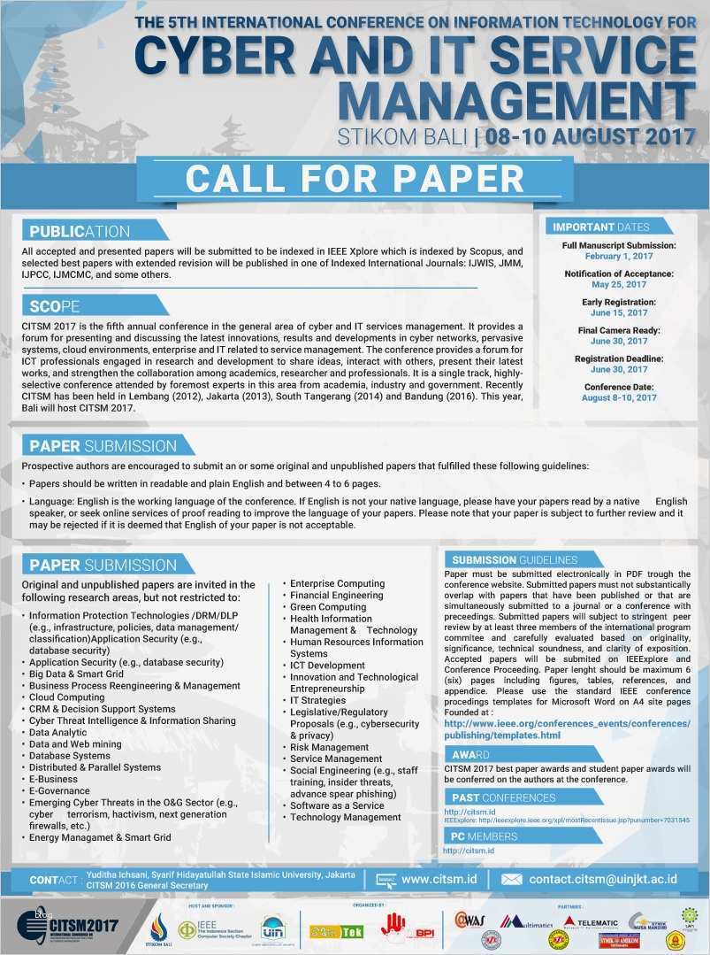 Call for Paper Vorlage Erstaunlich Citsm 2018