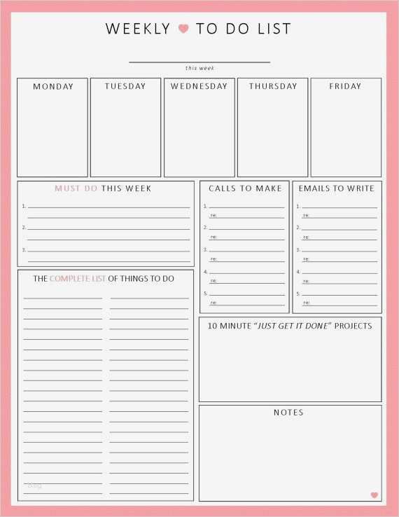 Call for Paper Vorlage Wunderbar Wekelijkse to Do List 1 Vel Afdrukbare organisatie Door