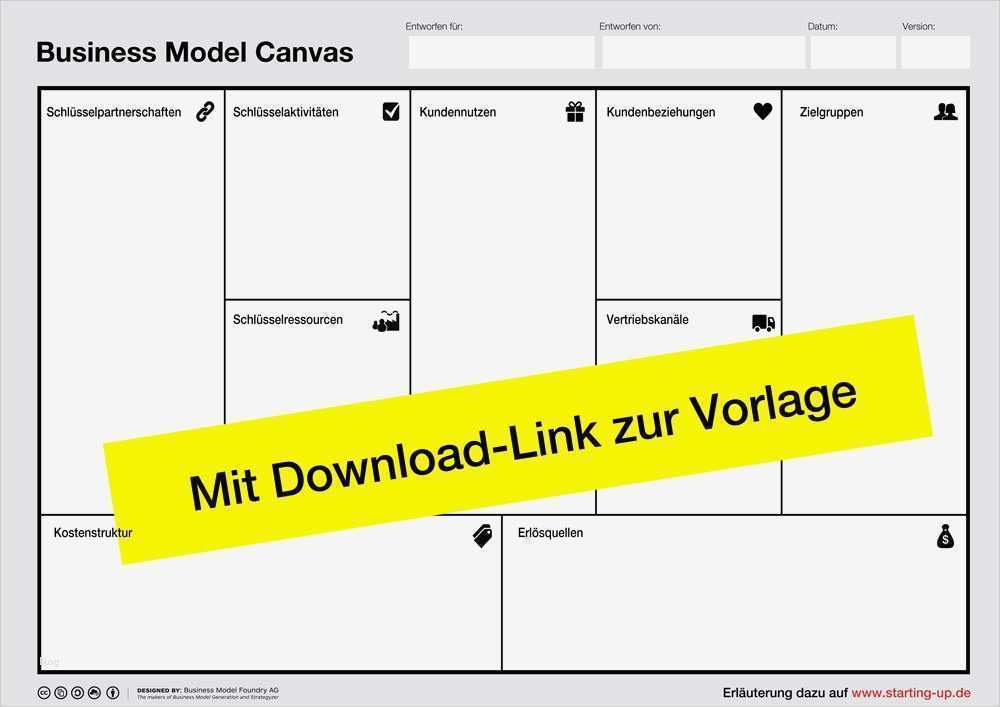 Canvas Business Model Vorlage Luxus Business Model Canvas Startingup Das Gründermagazin