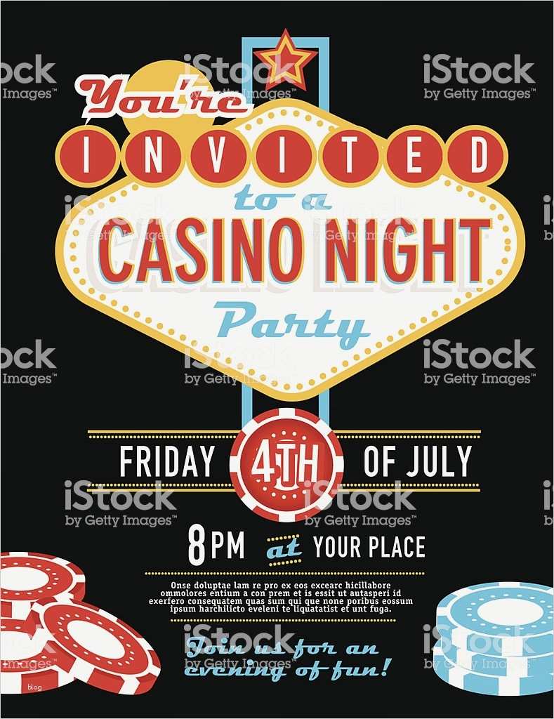 Casino Einladung Vorlage Beste Las Vegas Sign Party and Casino Night Invitation Design