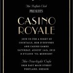 Casino Einladung Vorlage Erstaunlich Casino Royale Invitations In Black