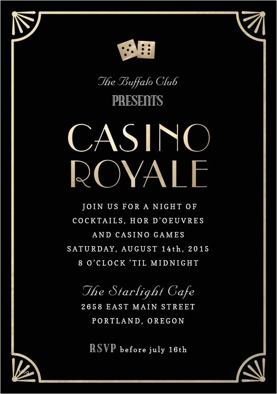 Casino Einladung Vorlage Erstaunlich Casino Royale Invitations In Black