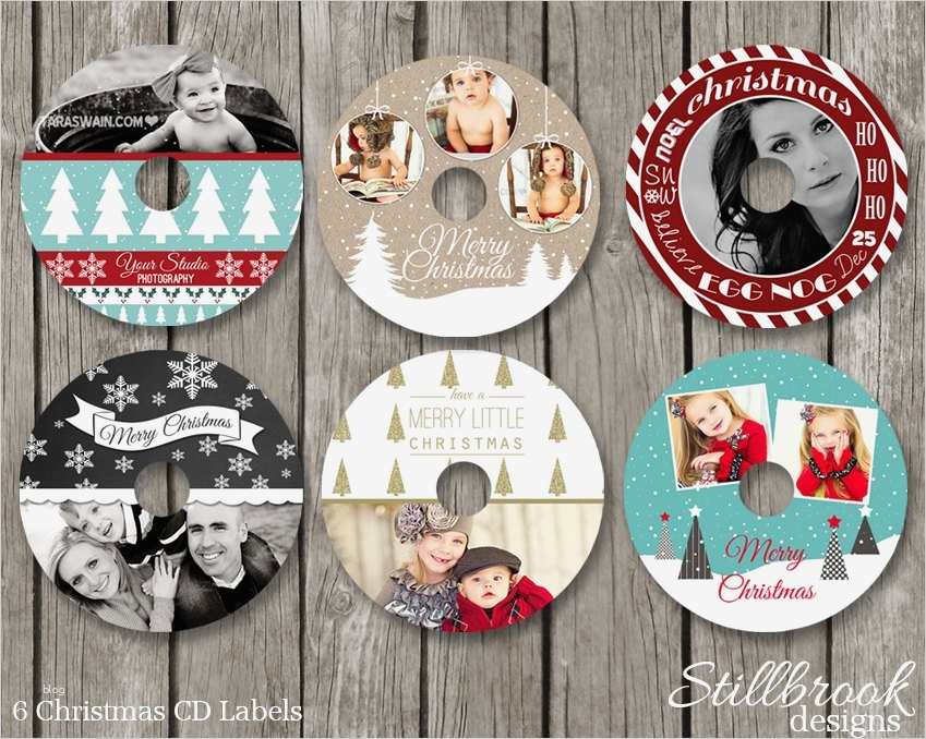 Weihnachten Foto CD Etiketten Vorlagen für Weihnachten