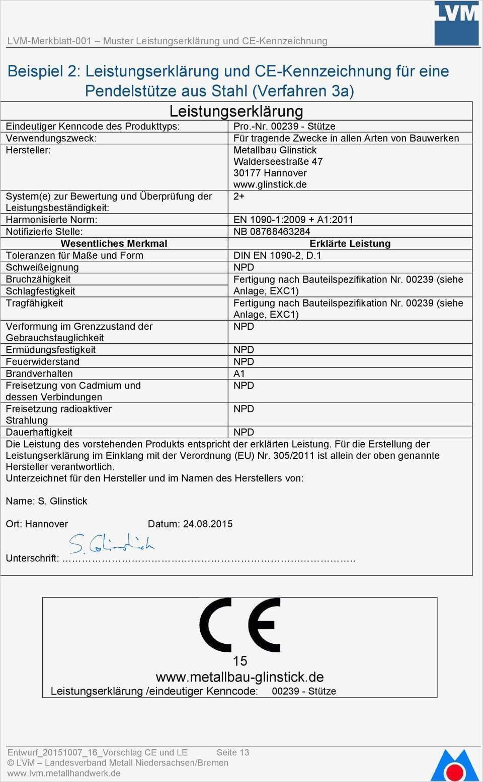 Ce Erklärung Vorlage Genial Lvm Merkblatt 001 Muster Für Ce Kennzeichnung Und