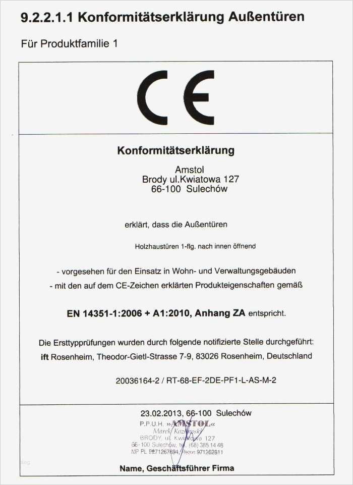 Ce Kennzeichnung Vorlage Süß Tischlerei Amstol Marek Kozlowski über Firma