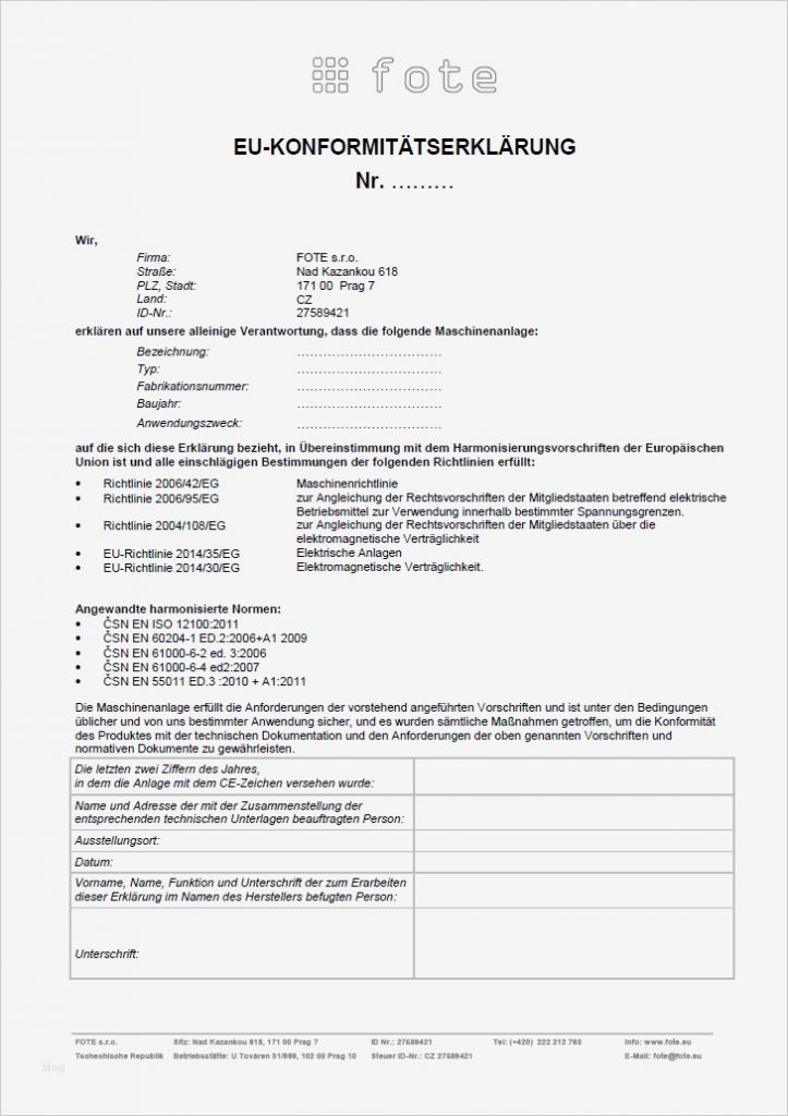Ce Konformitätserklärung Vorlage Elegant Großartig Konformitätserklärung Vorlage Bilder Entry