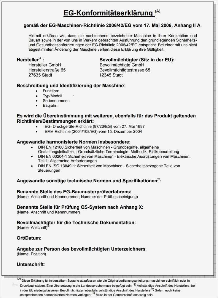 Ce Konformitätserklärung Vorlage Schönste Dokumentationen – Arbeitssicherheit Feige