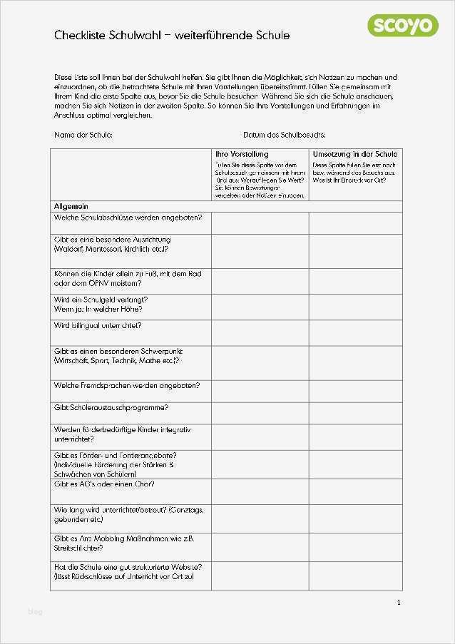 Checkliste Für Veranstaltungen Vorlage Cool Checkliste Schulwahl Weiterführende Schule