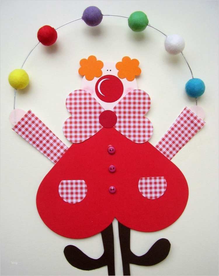 Clown Basteln Vorlage Best Of Karneval Clown Basteln Aus tonpapier Klorollen