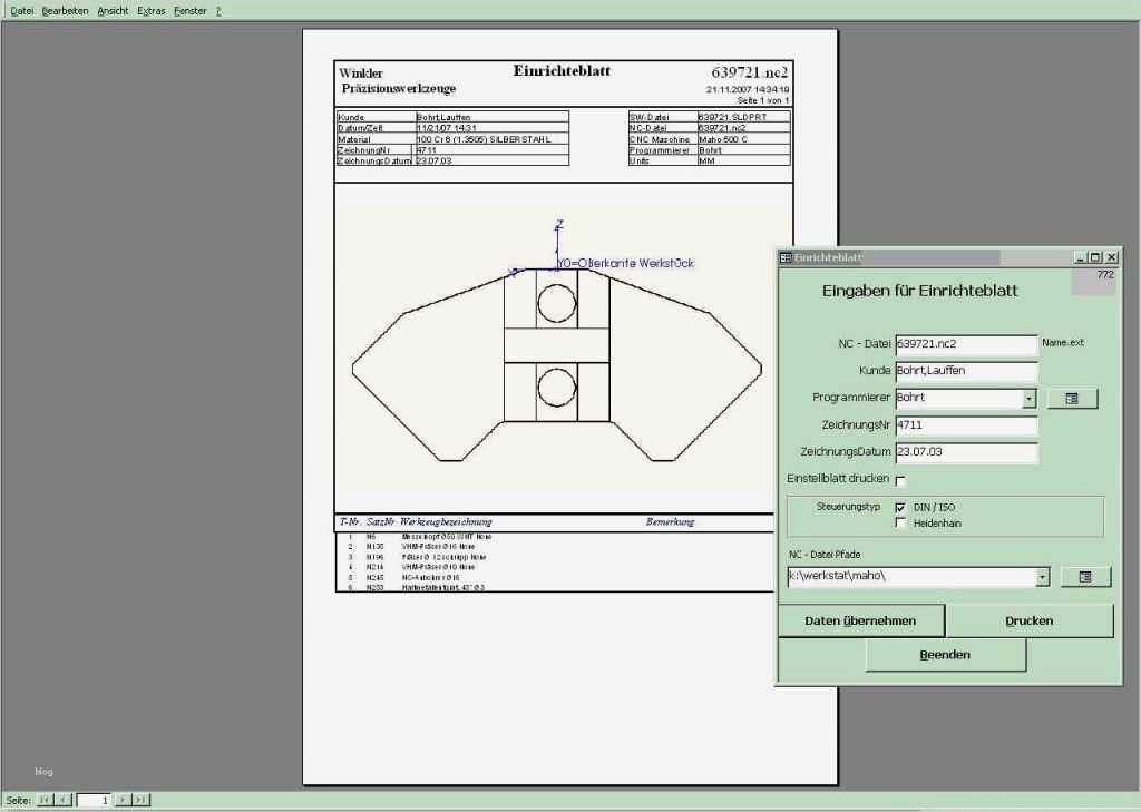 Cnc Arbeitsplan Vorlage Erstaunlich Einrichteblatt
