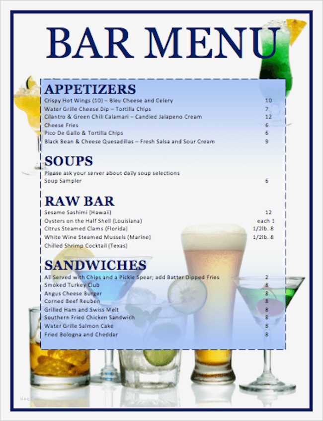 Cocktailkarte Vorlage Cool Nett Cocktailkarte Vorlage Fotos Entry Level Resume