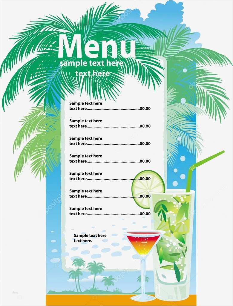 Cocktailkarte Vorlage Einzigartig Sjabloon Ontwerpen Van Cocktailkaart — Stockvector