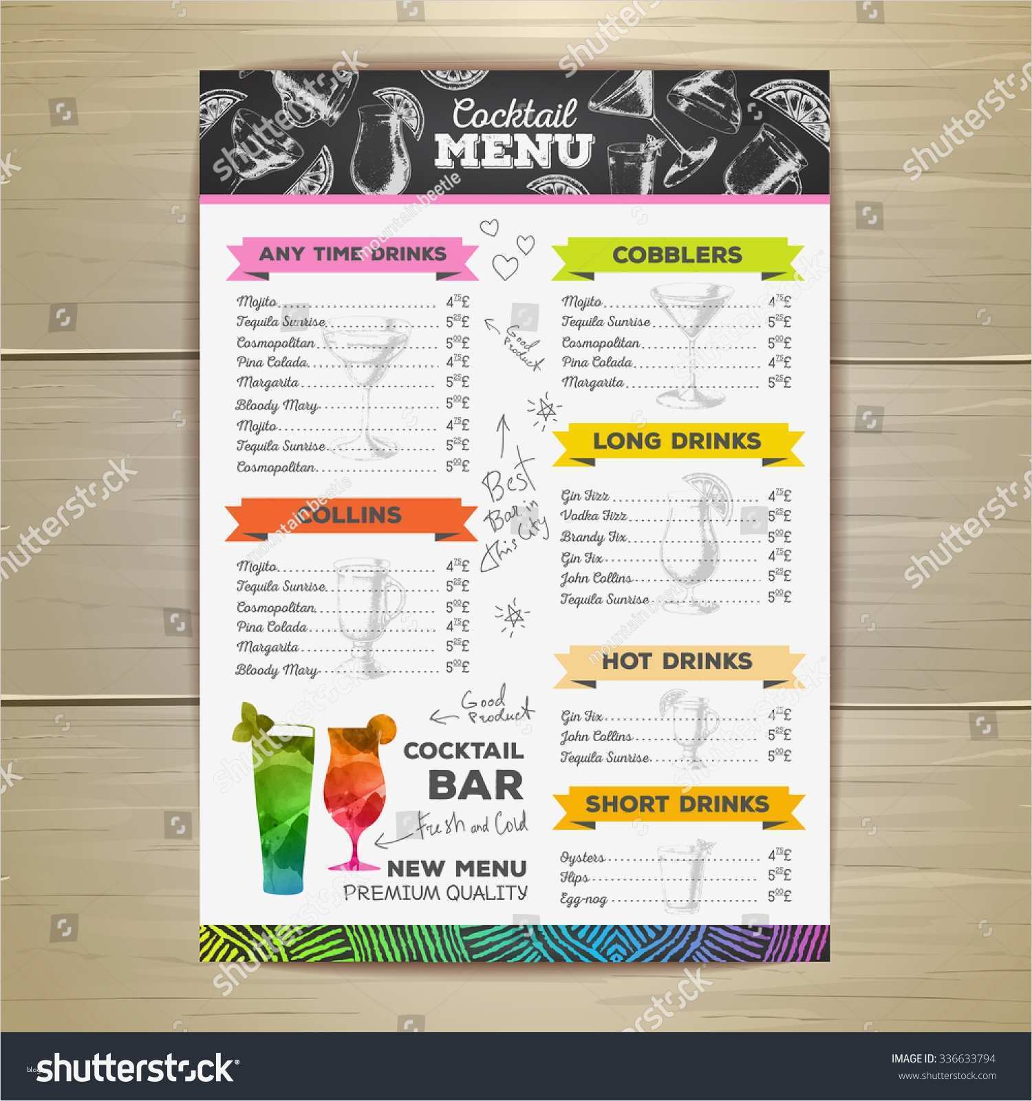 Cocktailkarte Vorlage Erstaunlich atemberaubend Cocktailkarte Vorlage Bilder Entry Level